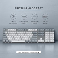 Satechi SM3 Mechanical Keyboard, LED Backlit, Light Gray/White No USB & Cable picture