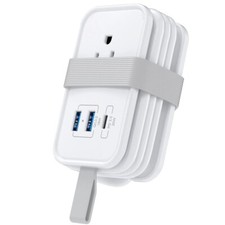 Uncaged Ergonomics Travel Power Strip with USB Ports (White) picture