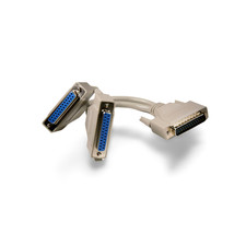 8in Y Splitter Serial Cable DB25 Male to DB25 Female and DB25 Female - Beige picture