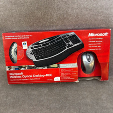 Microsoft Wireless Optical Desktop 4000 Keyboard Mouse Set BX2-00004 Vintage picture