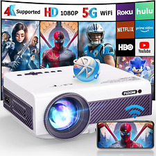 Video Movie Projector Wifi Bluetooth 5G 1080P Outdoor 4K w/ Screen Max 300