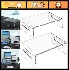 2 Pack Acrylic Monitor Stand Riser for Computer, Laptop & Printer | Clear Deskto picture