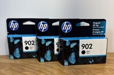 Lot Of 3 Genuine HP 902 Black Ink Cartridge New Sealed Exp 6/2022 picture