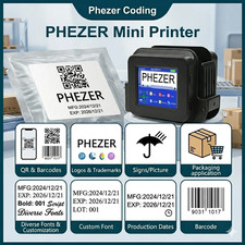 Black PC13Plus Mini Printer 28 Languages 12.7mm Portable Printer QR Bar Code Dat picture