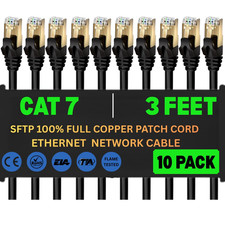 Cat7 SFTP Ethernet Patch Cord – 100% Pure Copper LAN Cable, Double Shielded (Foi picture