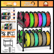 3D Printer Filament Storage Rack - 2-Tier Metal Spool Holder, Fits 20-24 Spools, picture