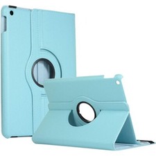 Leather Flip 360° Rotating Portfolio Case Cover for iPad Air 1/Air 2 LIGHT BLUE picture