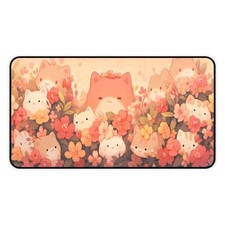 Kawaii Happy Day Desk Mat Large Mouse Pad Colorful Floral Gaming Decor picture