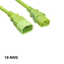 [Lot10] Green 6Ft Standard Power Extension Cord IEC-60320 C13 to C14 18AWG 10A/2 picture