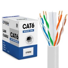 Cat6 CMR Ethernet Cable 1000ft Riser Solid 23AWG UTP In-Wall LAN White picture