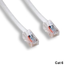 Kentek White 25ft Cat6 UTP Non-Booted Ethernet Patch Cable 24AWG 550MHz Network picture