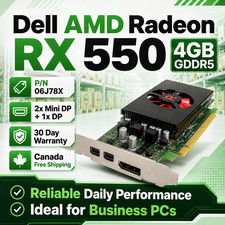 Dell AMD Radeon RX 550 4GB GDDR5 Graphics Card  2x Mini DP 1x DP  DP/N 06J78X picture