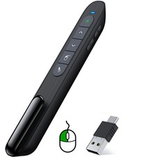 Green Light Wireless Presentation Clicker Green L Rechargeable Mouse picture