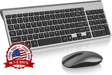 Combo De Teclado Y Mouse Inalambricos Compact Slim Para Inalámbrico, Color Gris. picture
