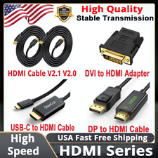 DP DisplayPort/ DVI/ USB C to HDMI Adapter Converter Cable/HDMI Cable 2.1 2.0 US picture