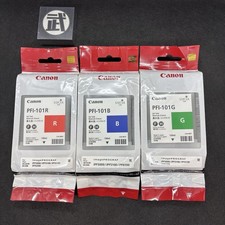 Canon PFI-101 R G B Ink Cartridges Tank Genuine Expired New / Unopened Set of 3 picture