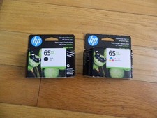 2026 GENUINE SET 2 HP #65XL LARGE BLACK/COLOR CARTRIDGES DeskJet 2622 3720 3758 picture