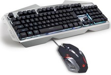 PAWHITS RGB Backlit Gaming Keyboard Mouse Combo USB Wired 104 Key Slight Flaw picture