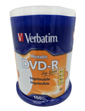 Verbatim Printable DVD-R 100 Pack 4.7GB 16X Blank Discs Sealed Spindle picture