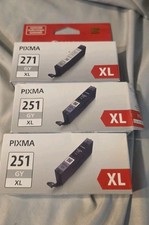 Lof Of 3 Canon CLI-271XL Gray High-Yield Ink Tank New Sealed picture