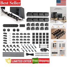 316PCS Cable Management Kit Black Metal Raceways Cord Clips Sleeves Ties picture