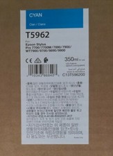 05-2022 Genuine EPSON T5962 Cyan Ink 350ml for Stylus 7700/7890/7900/9890/9900 picture