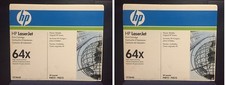 2 New Genuine Factory Sealed HP 64X Toner Cartridges CC364X White & Blue Boxes picture