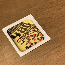 Custom Vintage 486 Pixel Gold Computer Case Badge DOMED Sticker PC 486PX 1x1 picture