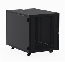 12U Compact SOHO Server Cabinet 22.5 Inches Deep on Rollers Lockable Doors picture