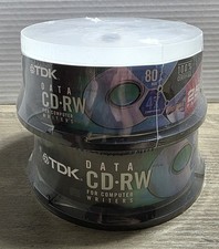 TDK Data CD-RW Compact Discs for computer writers. 2 (25) Packs New Sealed picture