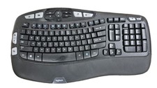 Logitech K350 Comfort Wave Ergonomic Wireless Keyboard NO Dongle light Use Teste picture