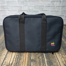 Vintage 80’s-90s Apple Rainbow Logo Small Black Briefcase / Laptop Bag 15