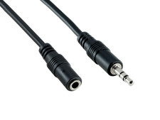 1ft 3.5mm Male to 3.5mm Female Stereo Audio Extension Cable, Black picture