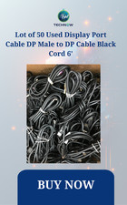 Lot of 50 Used Display Port Cable DP Male to DP Cable Black Cord 6' picture