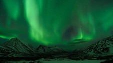 Landscape aurorae sky mountains night Custom Gaming Mat Desk picture