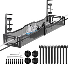 Cable Management, 25'' Cable Management under Desk No Drill, Metal Cord Organize picture