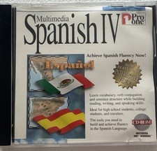 Multimedia Spanish IV IBM & Windows CD-ROM. Very Good Condition -  picture