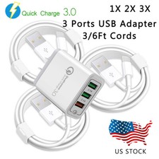 1-3x Fast Charger Block USB Cable QC Wall Power Adapter For iPhone 14 13 12 iPod picture
