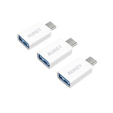 AUKEY 3-Pack USB-A to C Adapter (White) picture
