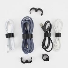 8 Pack Cable Snap Clip Wire Cord Loop Ties Reusable Fastening Organizer Winder picture