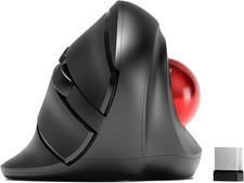 Wireless Trackball Mouse Ergonomic Vertical Rollerball 3 DPI Thumb Control picture