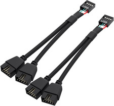Owltree 2 Pack Motherboard USB 2.0 to Dual 9 Pin Extension, USB Header Splitter picture