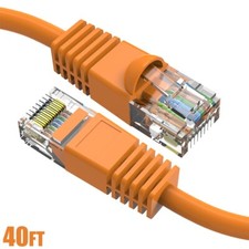 40FT Cat6 RJ45 Ethernet LAN Network UTP Snagless Patch Cable Pure Copper Orange picture