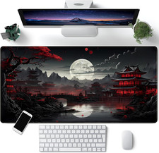 Japanese Desk Mat Riverside Full Moon Large Mouse Pad Extended Gaming Surface picture