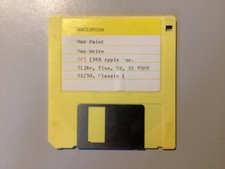 Vintage Macintosh Mac Program MACPAINT/MACWRITE 800K Disk 512, Plus, SE, Classic picture