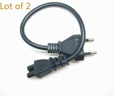 2-Pack 3 Prong European EU AC Power Cord Short Cable For Dell ASUS HP Computer picture