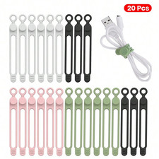Silicone Cable Ties Reusable Wires Management Straps Elastic Cord Fastening Loop picture