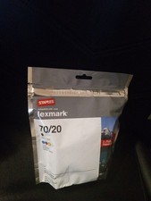 STAPLES Lexmark 70/20 Tri-Color/Black Ink Cartridges 2/PK Sealed Brand New picture