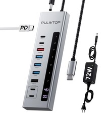 Powered USB C Hub, 10-in-1 USB 3.2 Data Hub with 3 x USB A/C 10Gbps, 3 x USBA... picture
