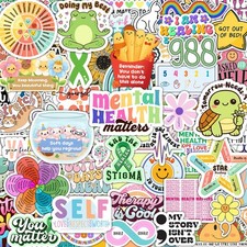 300 PCS Mental Health Matters Stickers Pack by Puraesla - 2-4 Inches, Multi picture